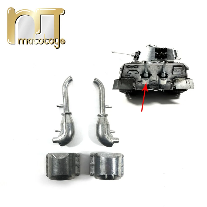 Mato MT259 Rear Metal Exhaust for 1/16 1:16 RC Germany King Tiger Tank