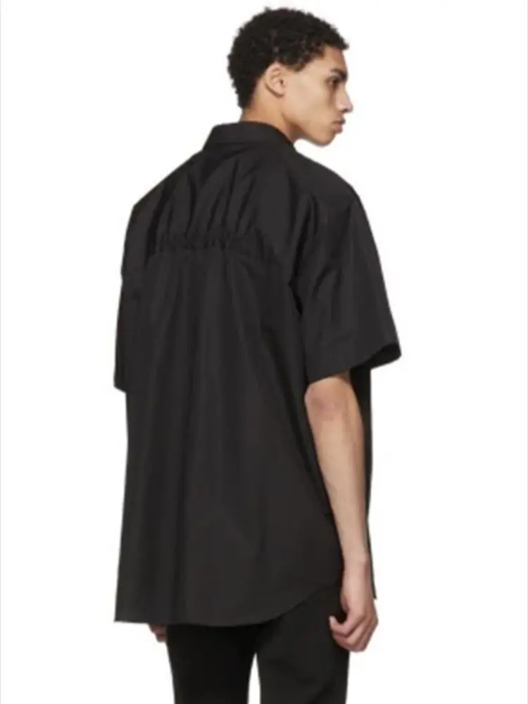 

Men's Short Sleeve Shirt Summer Wear New Solid Color Square Collar Opening Loose Versatile Thin Youth Fashion Half Sleeve Shirt