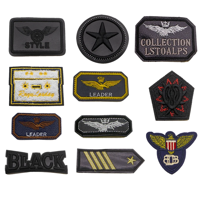 3dpu Leather Towel Embroidery Sewing Patch Military Logo Stripe Badge Clothing Shoes And Hats Bag T-shirt DIY