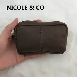 NICOLE & CO Women Mini Coin Purse 2021 Original New Key Wallet Genuine Leather Sheepskin Card&ID Holder Fashion Zipper Money Bag