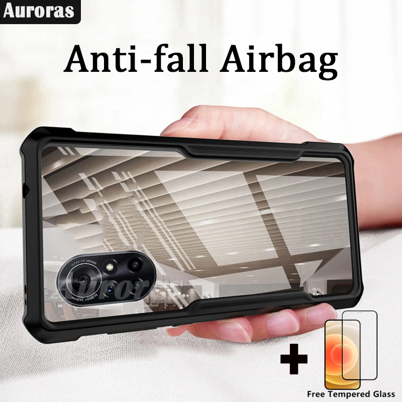 Auroras For HUAWEI Nova8 i Case Free Tempered Glass Official Shockproof Airbag Clear with Soft Frame Cover For Nova 8i Case