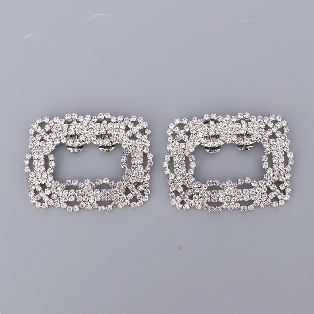 2x Rhinestone Shoe Clips Decoration Boots Shoe Buckle DIY Bridal Shoe Patch