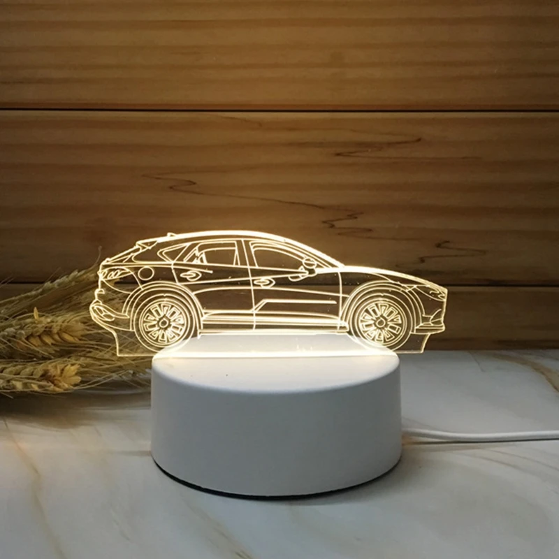 手作りledライト3Dクリスタルガラス樹脂アート、収入ベース飾りナイトランプベーススタンド