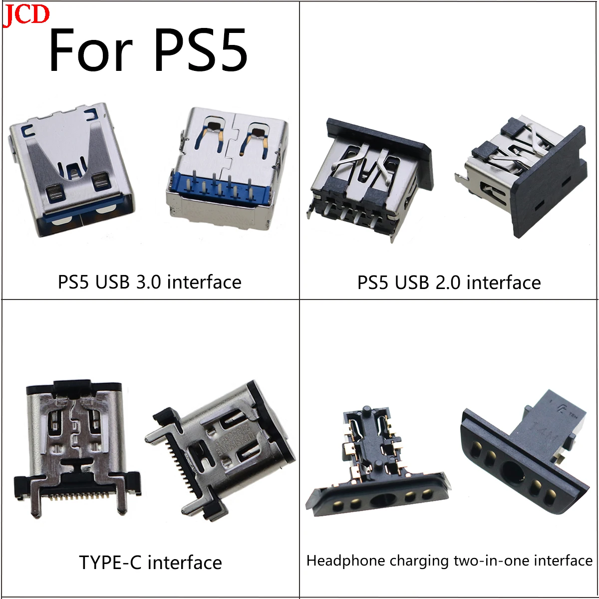 JCD 1 Pcs New interface For PS5 USB Compatible Port Socket Interface For PS5 Connector Support Type-C Charger Socket