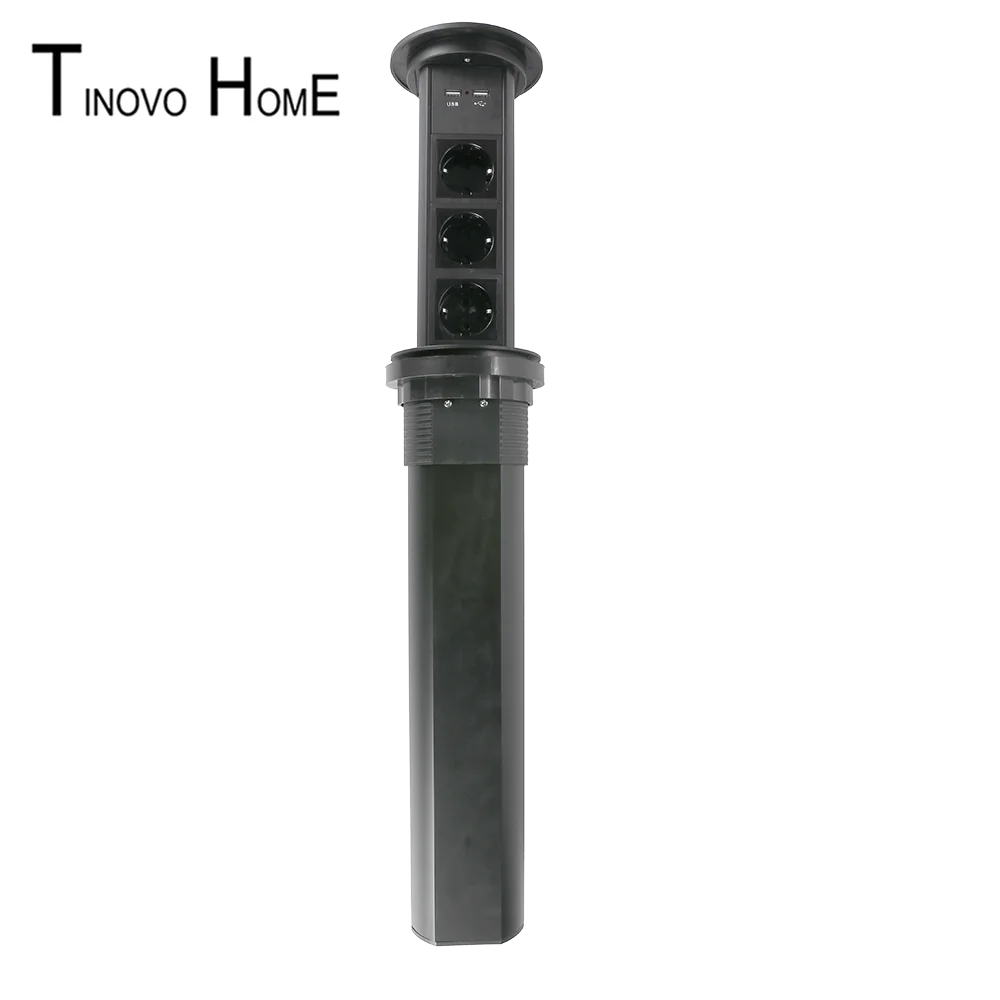 Glassato nero interruttore del sensore di tocco di sollevamento elettrico presa del desktop/3-digit standard Tedesco con USB di ricarica spina di UE presa