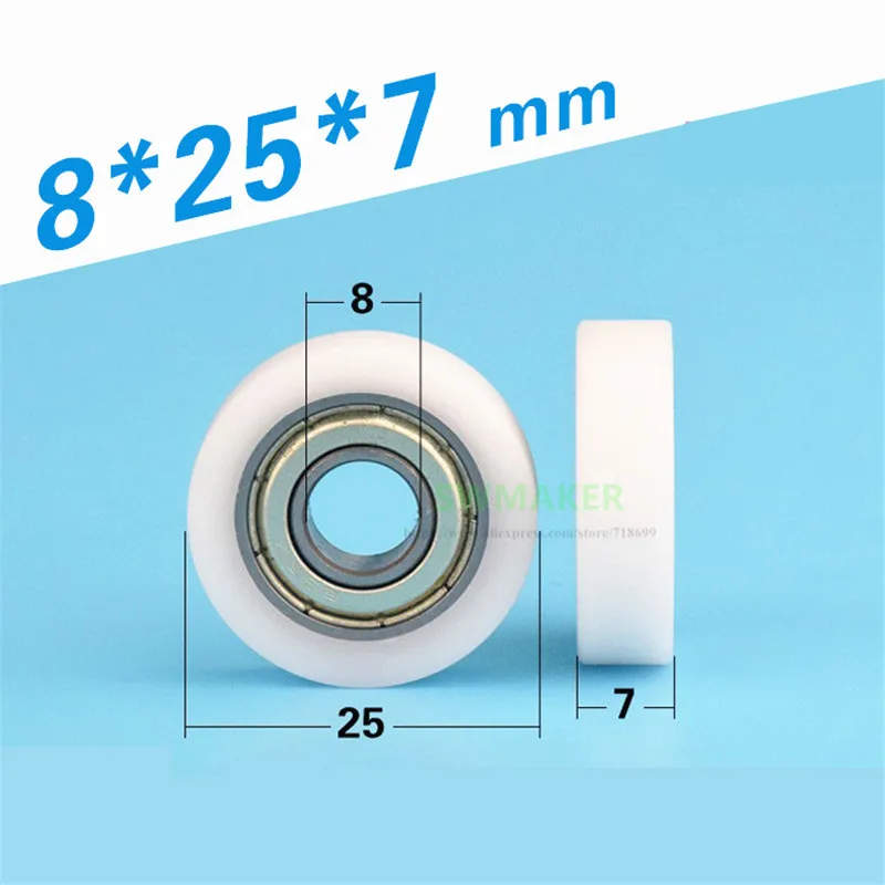 10pcs 8*25*7mm POM wrapped 698zz bearing wheel, non-608 bearing pulley, non-standard design accessories