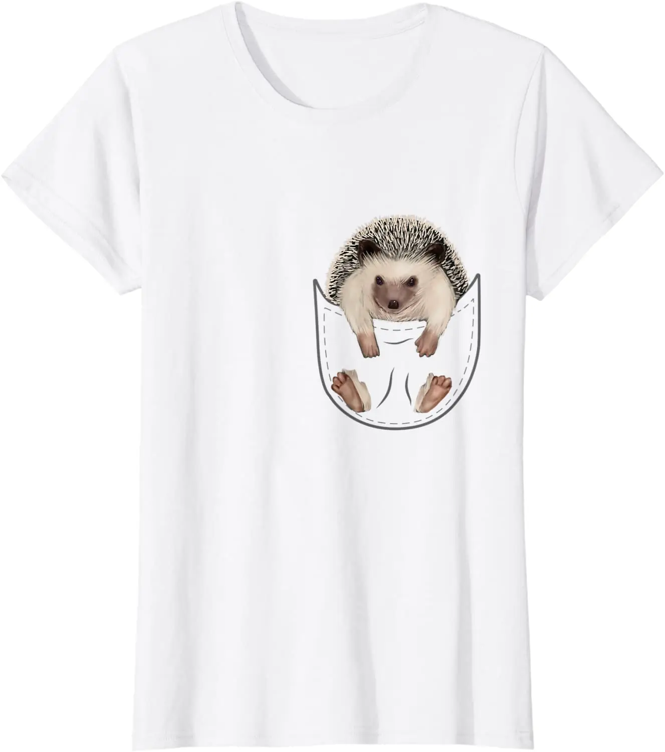 Hedgehogs Clothes Pocket Animal Art Gift T-Shirt. Summer Cotton Short Sleeve O-Neck Mens T Shirt New S-3XL