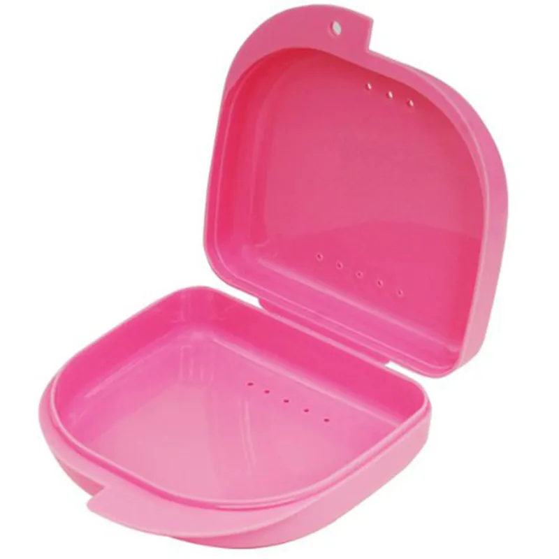 50pcs/lot Dental Plastic Denture Box Orthodontic Retainer Tray Box Case  Teeth Container False Teeth Protective Case