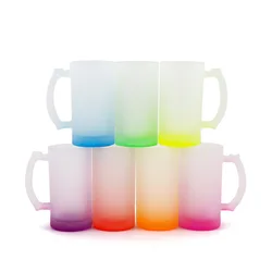 Sublimation Blank Colorful Champagne Frosted Glass Cups Wine Beer Cups Mug Customize Photo Juice Glass Goblet Wine Glass