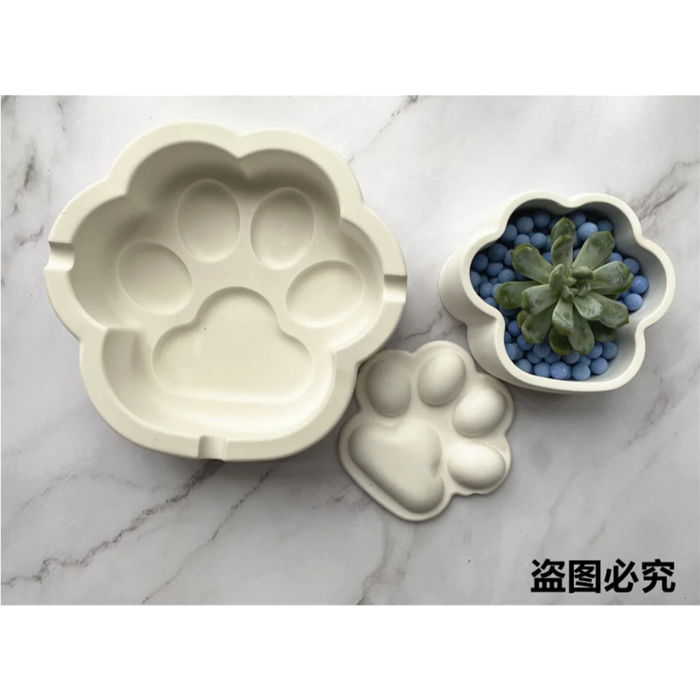 Big Cat paw Silicone Mold Cement Flowerpot Mould Storage Box Silicone Mold Set DIY Epoxy mold