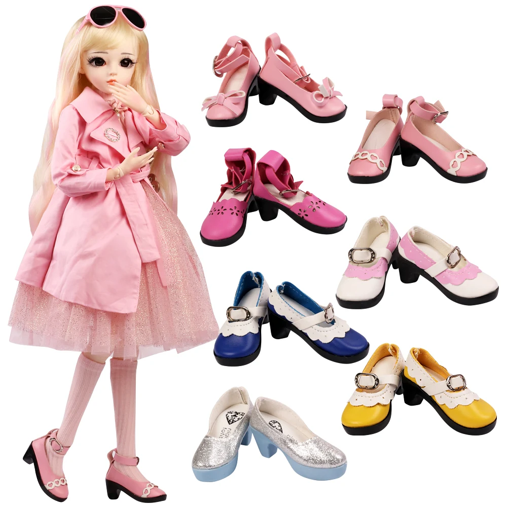 

UCanaan 1/3 BJD Dolls Accessories 1 Pair Of 8CM PU Shoes High Heels Doll Shoes Fit 60CM Doll Boots Accessories Toys