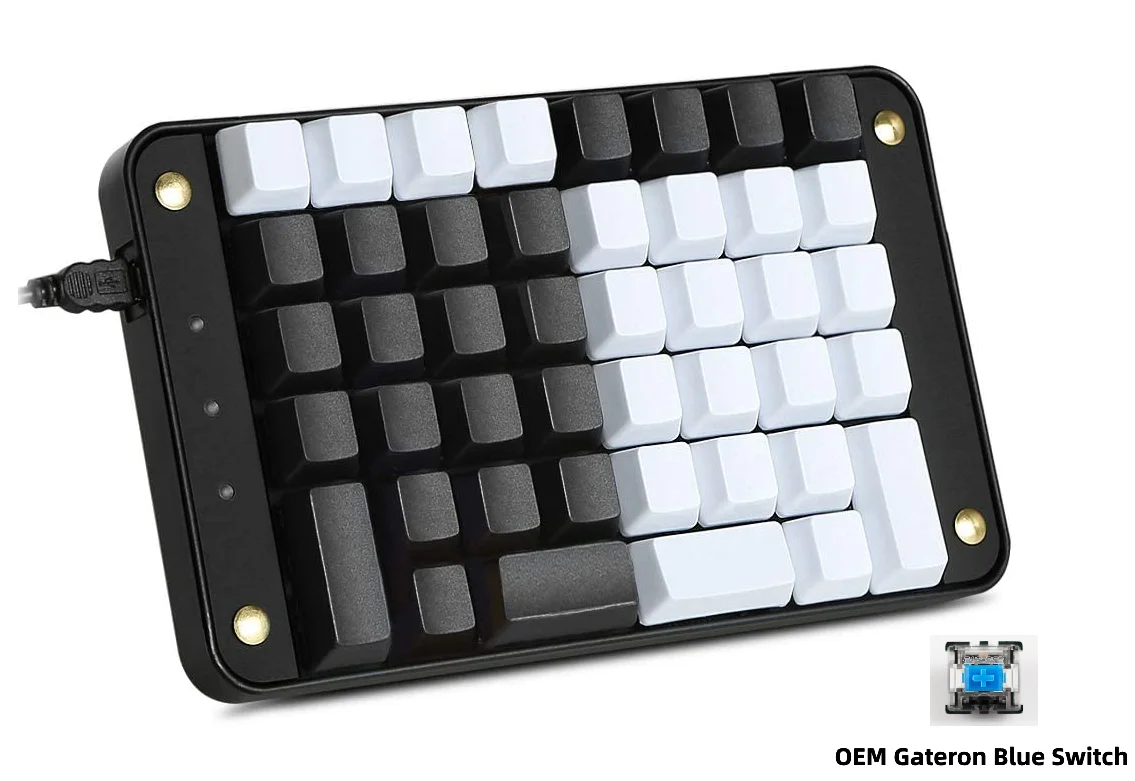 

Single-Handed Programmable Mechanical Keyboard with OEM Gateron Blue Switch All 44 Programmable Keys Tools Keypad 8 Macro Keys