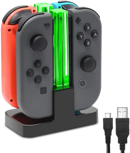 Estación de carga portátil para Nintendo Switch, soporte de carga 4 en 1 con Cable USB para NS Switch