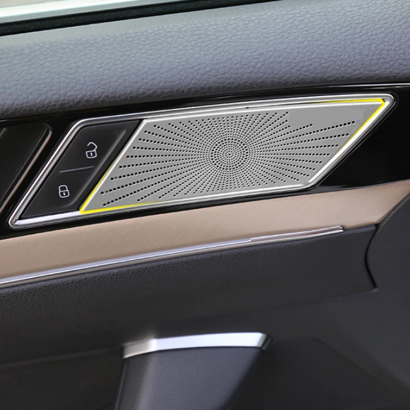 For VW Volkswagen Arteon 2017 2018 2019  Interior Stainless Steel Door Speaker Sound Music Audio Ring Cover Sticker Trim