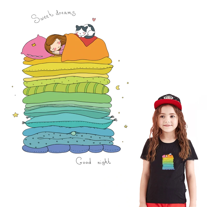 Sweet Dreams Stripes On Clothes Stickers Iron On Patches Heat-Sensitive Patch Application Of One Ironing Printing For Clothing