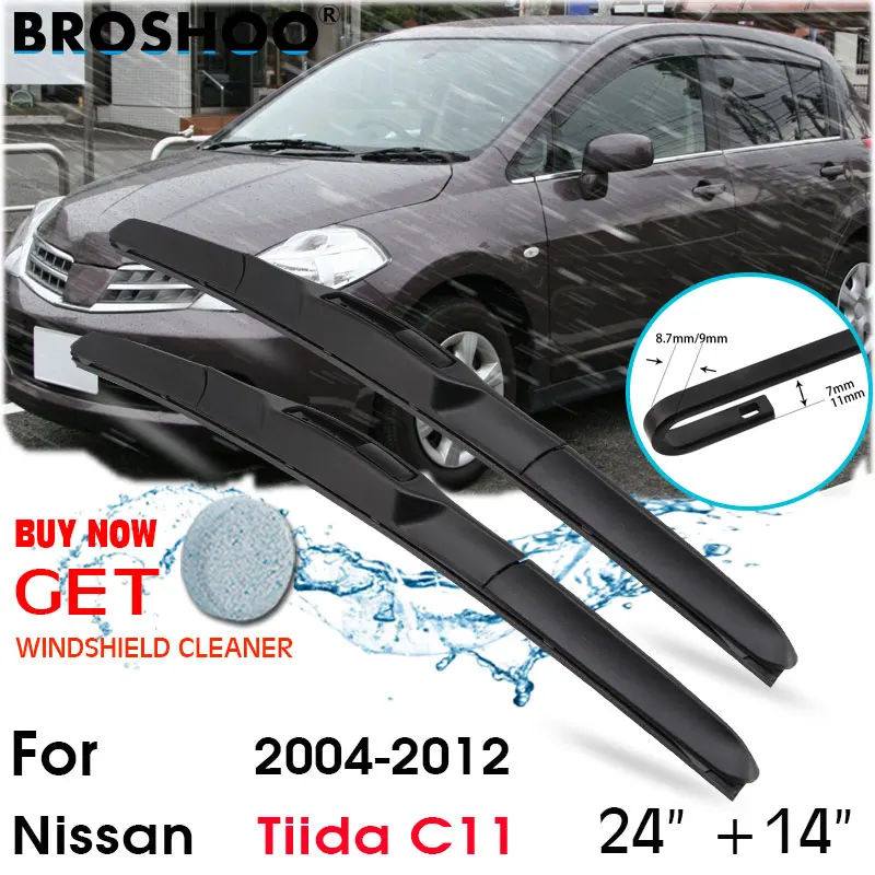 Car Wiper Blade Front Window Windscreen Windshield Wiper Fit Blades Accessories For Nissan TIIDA C11 24