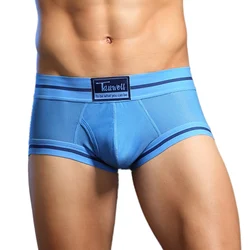 TAUWELL Brand Men's Underwear Boxers Briefs Breathable Slim Underpants Sexy Solid Color Boxer Shorts For Man