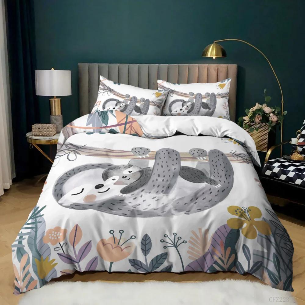 Cartoon Koala Bedding Set Queen Size Luxury Kids Duvet Cover and Pillowcase Set Twin Full King Size Bed Comforters  Home