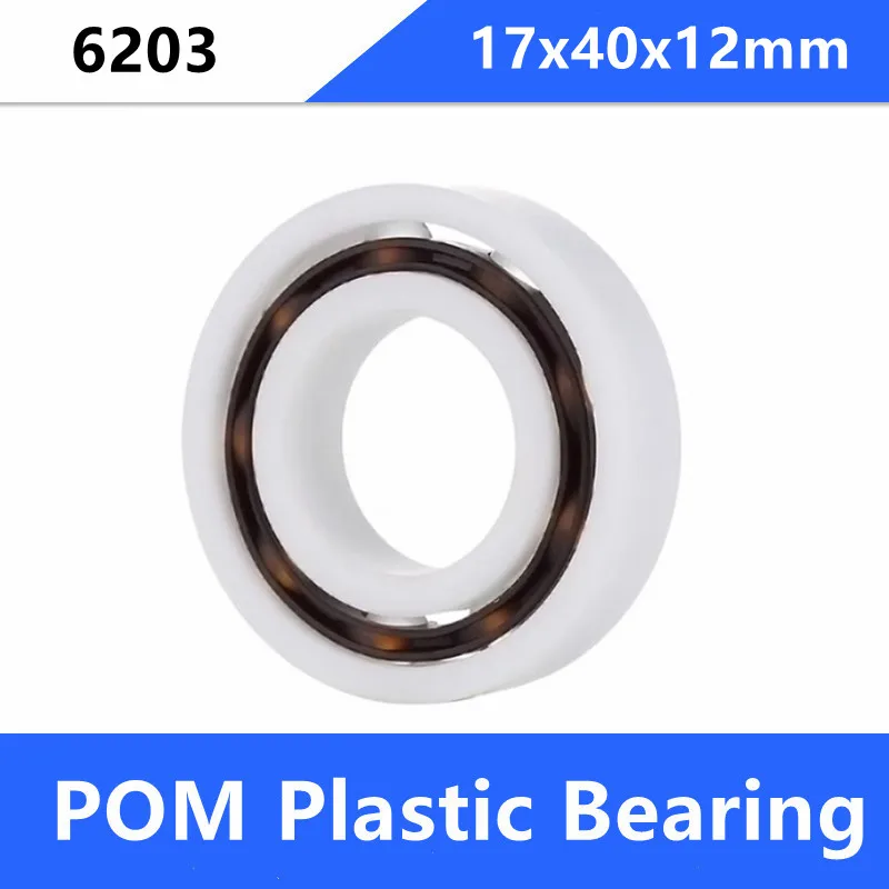 20pcs/lot 6203 17mm POM Plastic bearings with Glass balls 17x40x12 mm nylon bearing 17*40*12