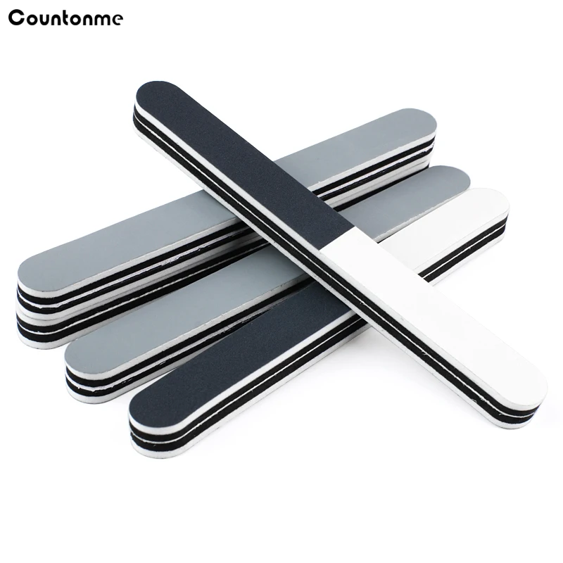 5Pcs/lot Sponge Nail File For Manicure 3 Sided Foam SandPaper 320/400/3000 Grit Professional Nail Art Pedicure Salon Tools