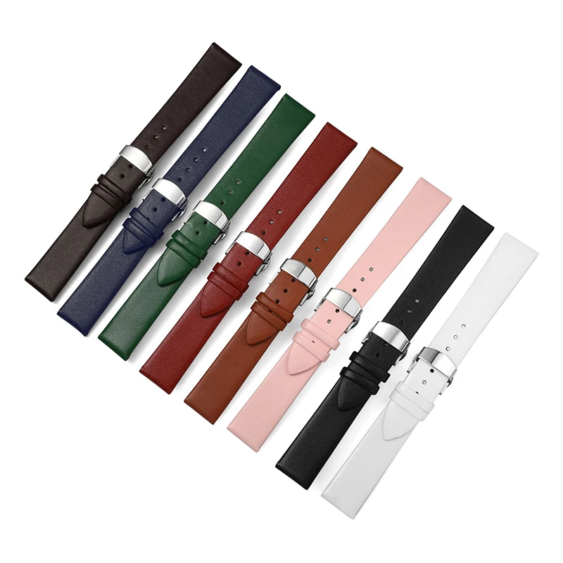 Watchbands Cowhide strap 10-22mm 20mm watch strap Super soft cowhide ultra-thin leather strap Butterfly buckle UTHAI Z62