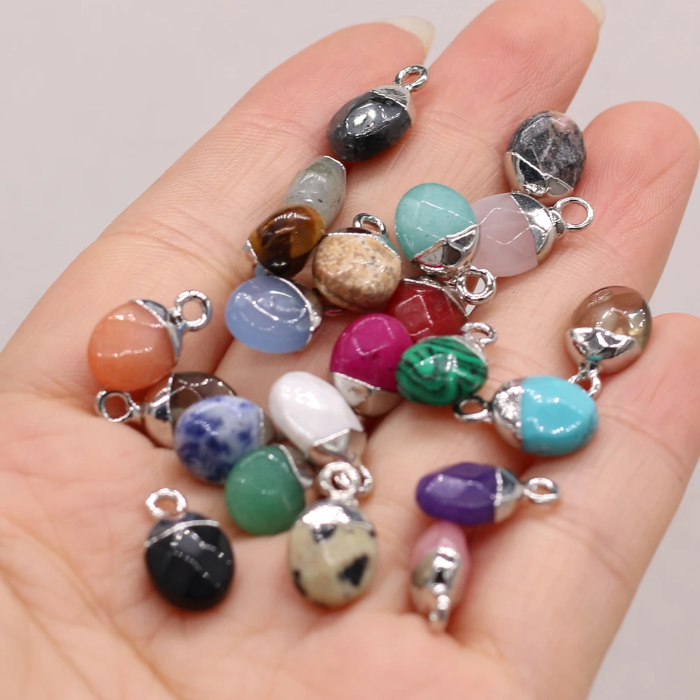 3PC Natural Stone Small Pendant Turquoises Crystal Agates Faceted Charms for Women Jewelry Making DIY Earrings Necklace Bracelet