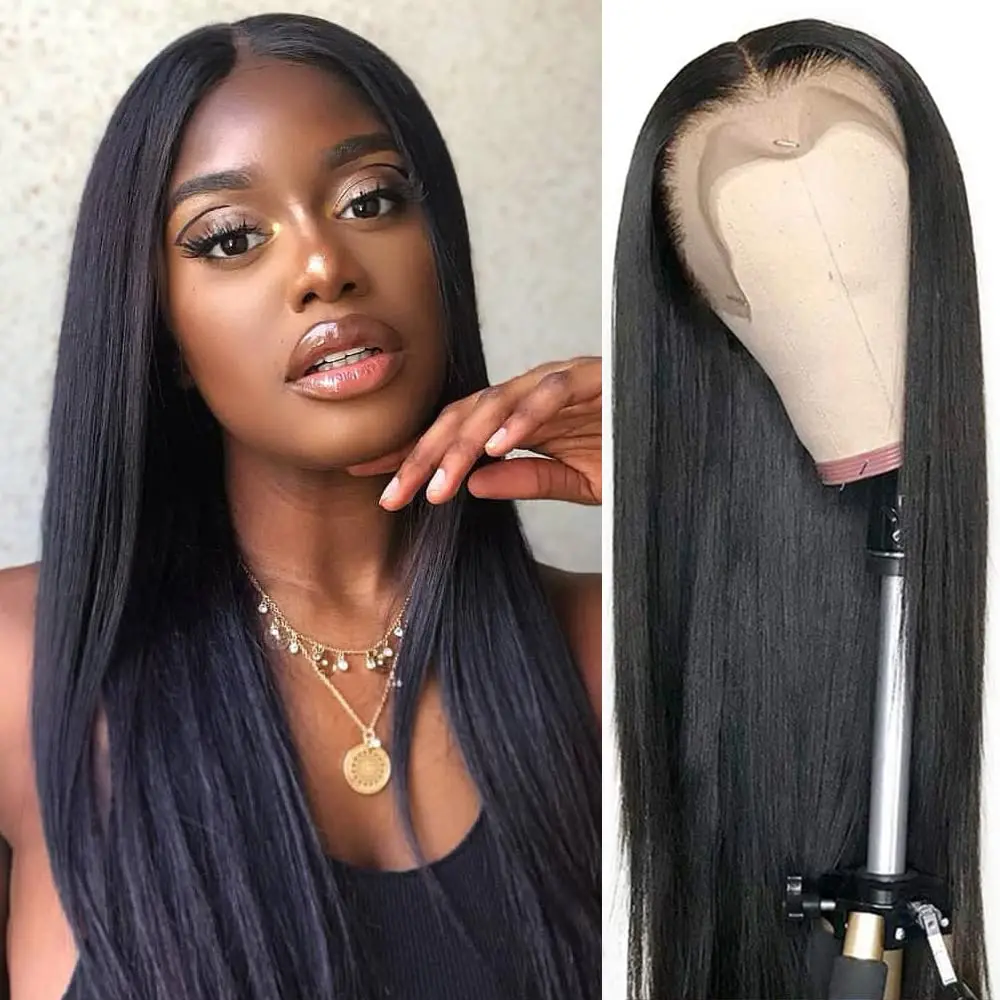 

Puromi 13x4 Lace Front Human Hair Wigs Brazilian Remy Straight Transpare Lace Frontal Wigs Pre Plucked with Baby Hair 8-30 Inch