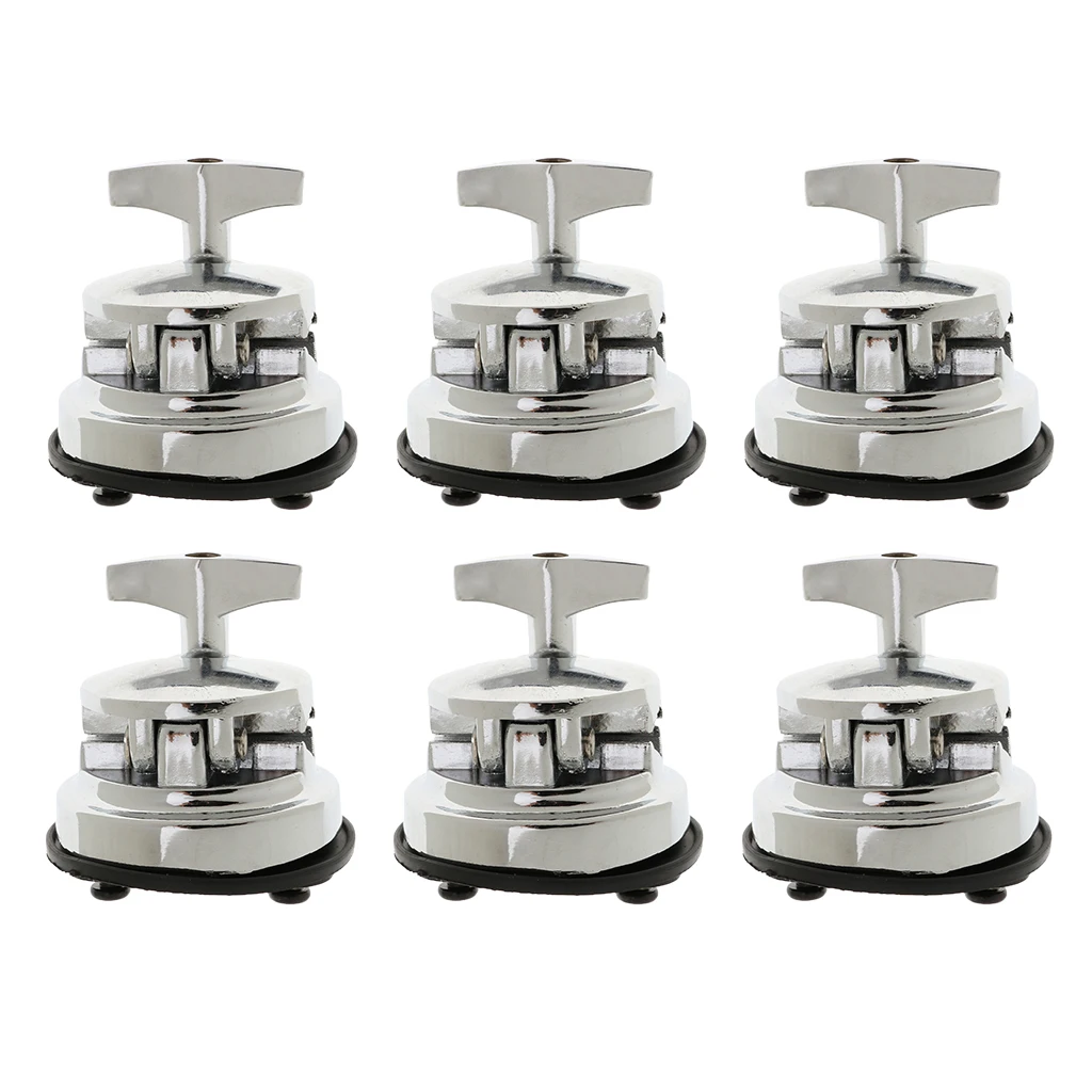 6pcs Durable Zinc Alloy Opened Drum Base Support Holder Drum Rack Clamp Drum Tom Mount Bracket Percussion Accessory