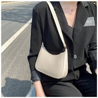 Underarm Bag Casual Women Hobos HandbagsNew Women's Fashion Handbags Retro Solid Color PU Leather Shoulder