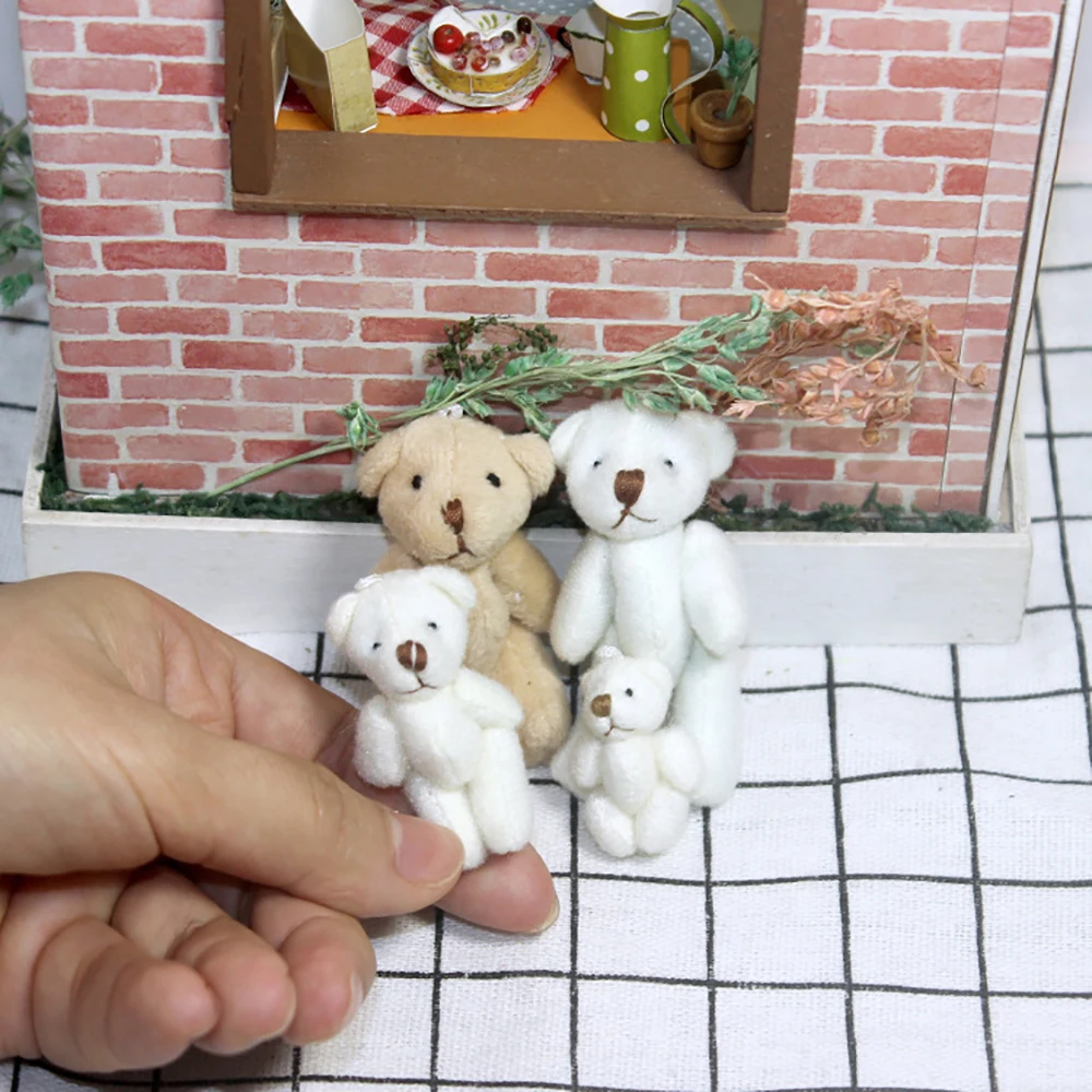 1Pcs 1/12 Dollhouse Miniature Accessories Mini Bear Simulation Animal Model Toy for Doll Home Decoration
