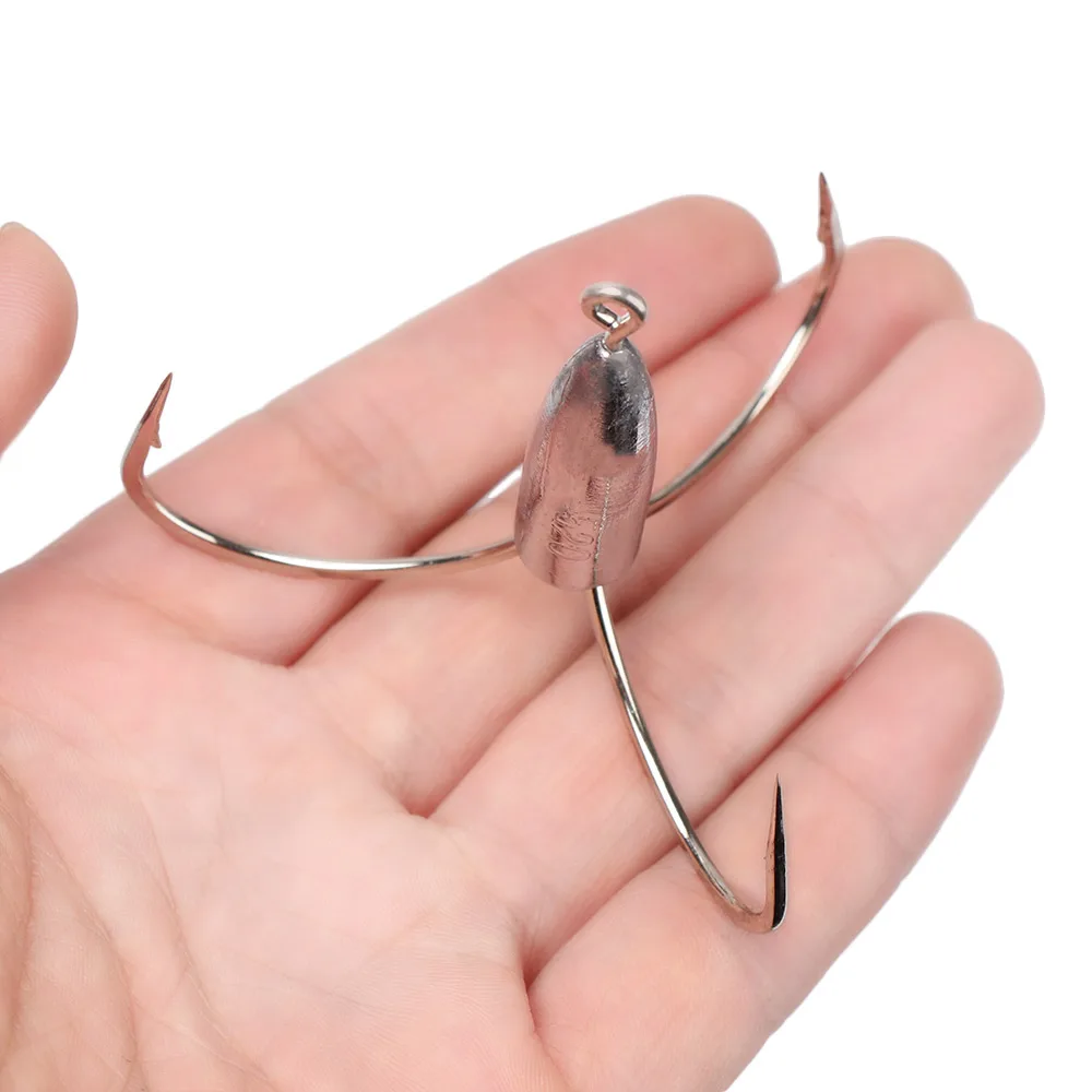 1Pcs Top Quality Fishing Tackle Sharpened Strong Big Fishing Treble Hooks With Lead Sinker Weight Fishhook Tools Accessories
