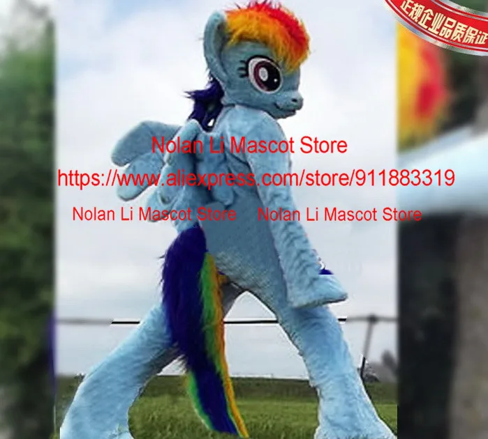 New Adult Rainbow Daisy Pony Mascot Costume Cartoon Character Cosplay Movie Props Performance Birthday Gift 473