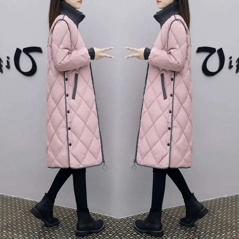 2024 New Womens Winter Long Padded Jacket Women Thick Warm Down Cotton Jacket Coat Ladies Slim Fit Parka Coat Plus Size 4XL