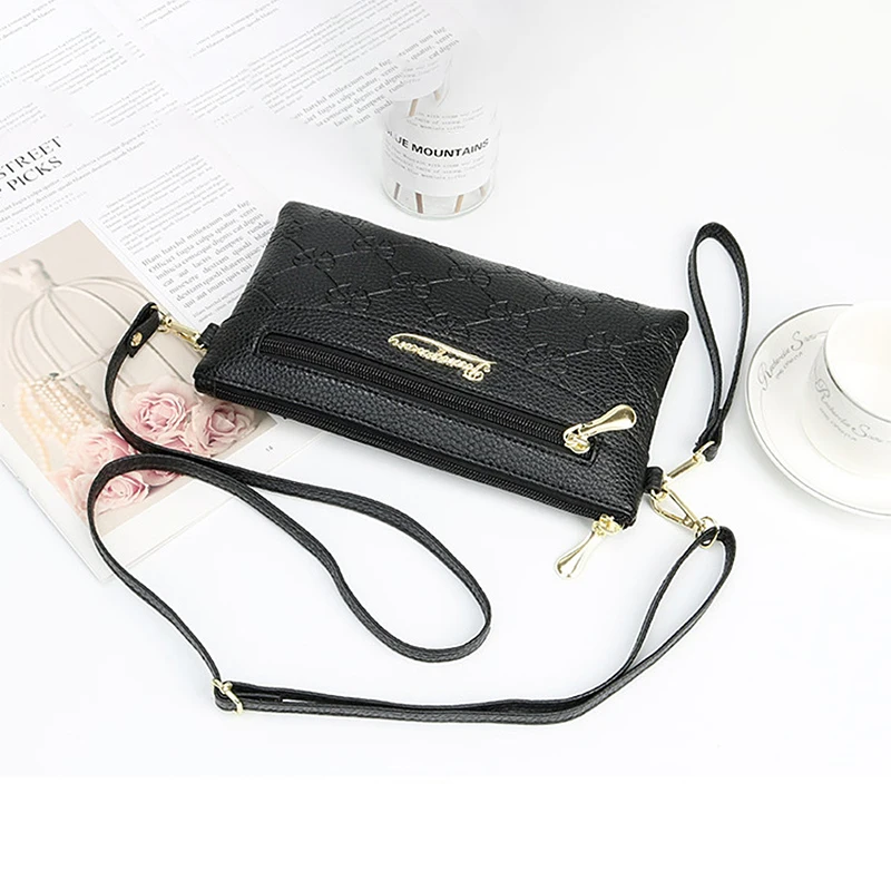 PU Leather Embossing Shoulder Bags for Women New Fashion Multi-function Crossbody Bags Cheap Female Bag Comfortable Wrist Strap