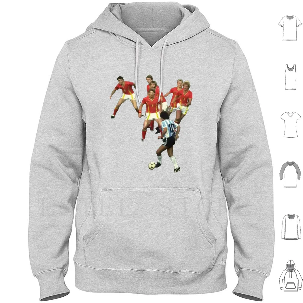 Maradona Shirt Hoodie Long Sleeve Diego Maradona Soccer