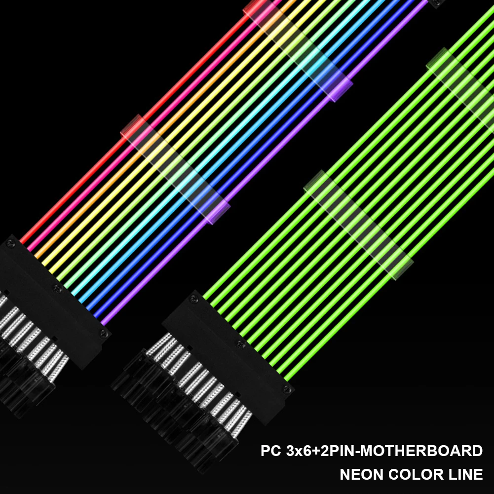 Удлинительный кабель для блока питания ARGB, RGB ATX 24Pin PCIe GPU двойной тройной 8-контактный 6 + 2-контактный шнур, кабель для материнской платы