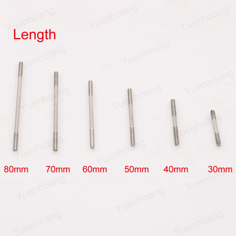 10PCS M3 M4 Threaded Tie Push Rod Stainless Steel Screw Servo Linkage Connect Fastener Bars Link Pushrod CW CCW for RC Car Boat