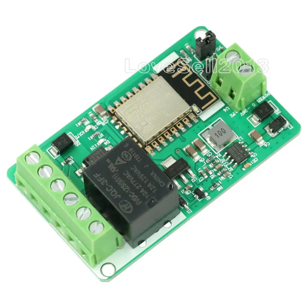 DC 7V-30V ESP8266 ESP-12F Wireless Wifi Relay Module 220V 10A Relay Module ESP12F 802.11b/g/n 2.4GHz 12V 24V