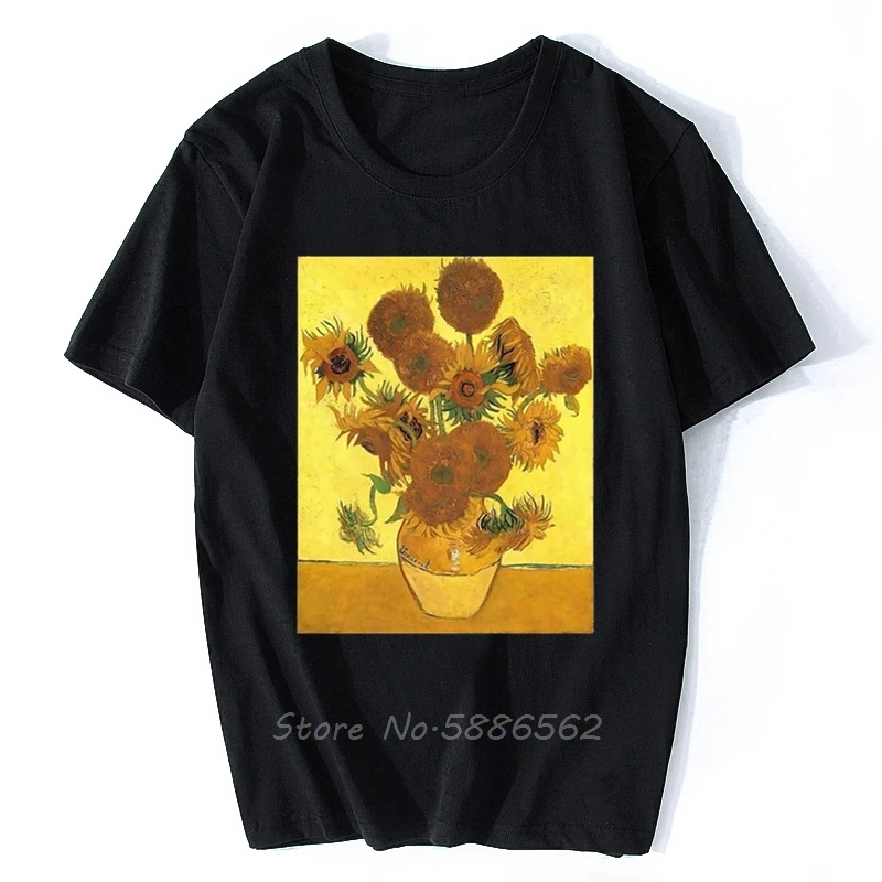 Vincent Van Gogh Famous Sunflowers Les Tournesols Artistic T Shirt Homme JOLLYPEACH BRAND New White Casual Men Tshirt