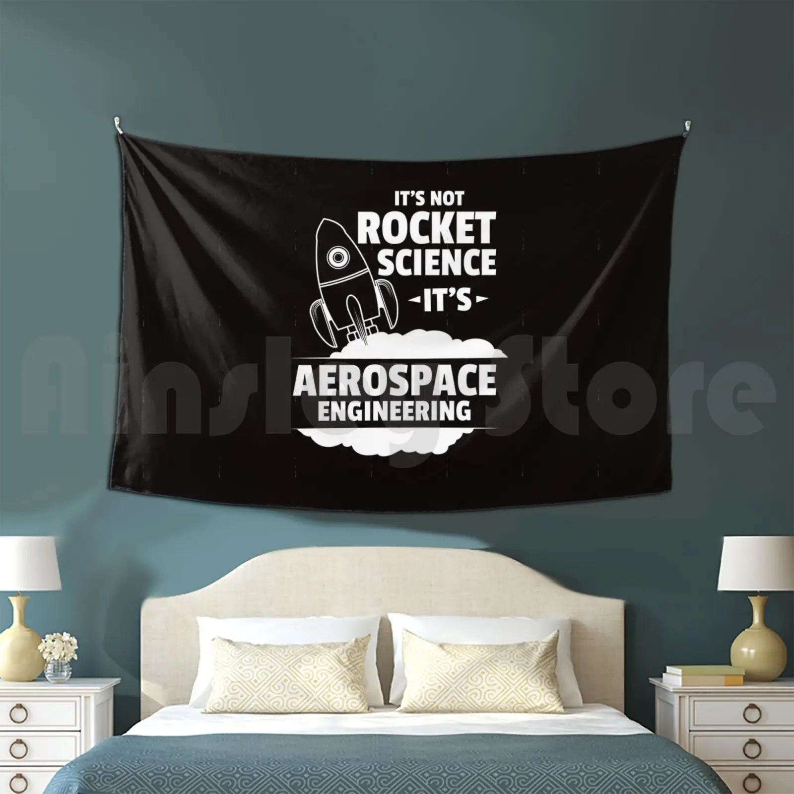 Camisa de ingeniero aeroespacial No es cohete ciencia tapiz sala de estar dormitorio cohete nave espacial cohete espacio