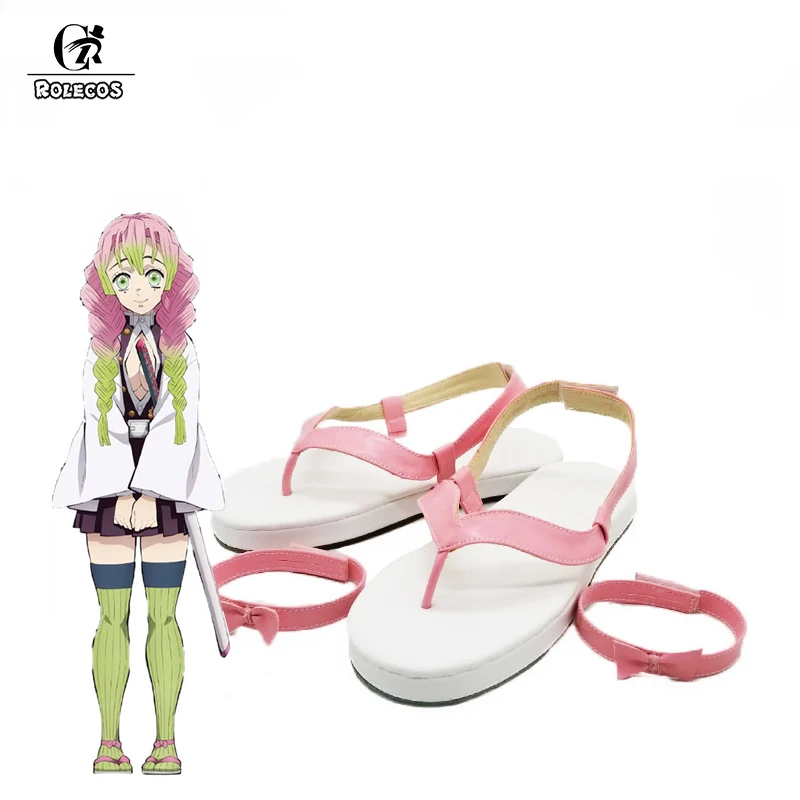 

ROLECOS Anime Kanroji Mitsuri Cosplay Shoes Pink Women Sandals Kanroji Mitsuri Cosplay Shoes Boots