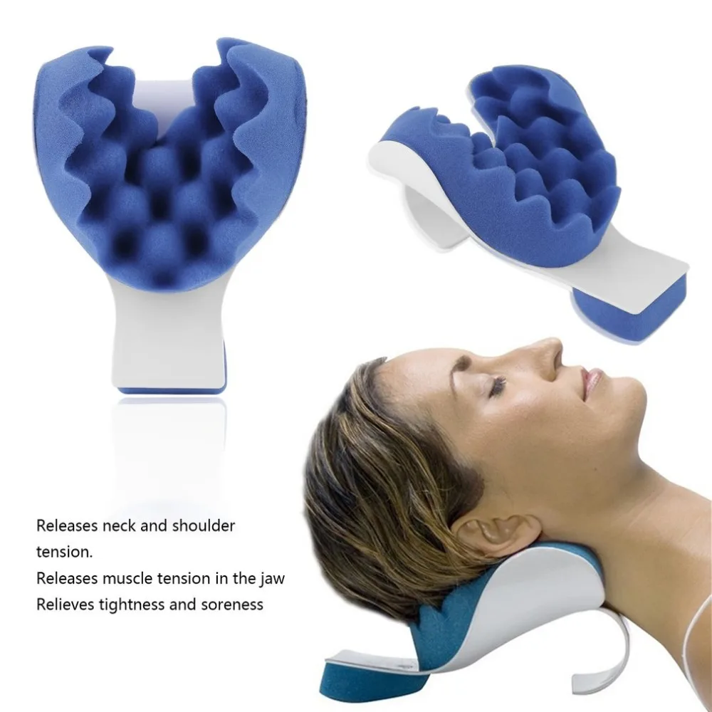 Neck Support Tension Reliever Neck Shoulder Relaxer Blue Sponge Releases Muscle Tension Relieves Tightness Soreness Theraputic