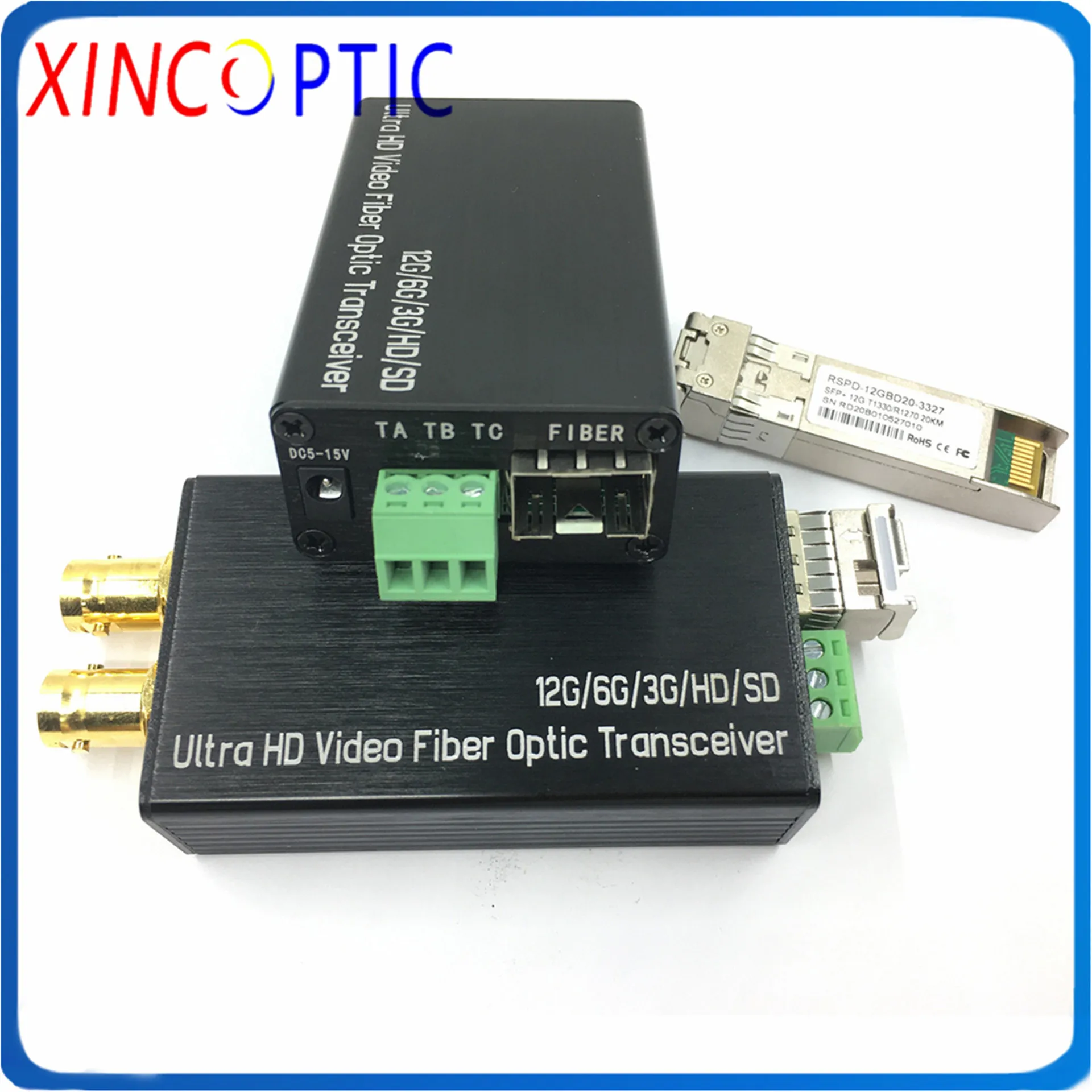 Mini 1Ch 12G-SDI Fiber  Converter Support 4K*2K@60hz,Simplex LC 20KM Fibre Optic Video Over