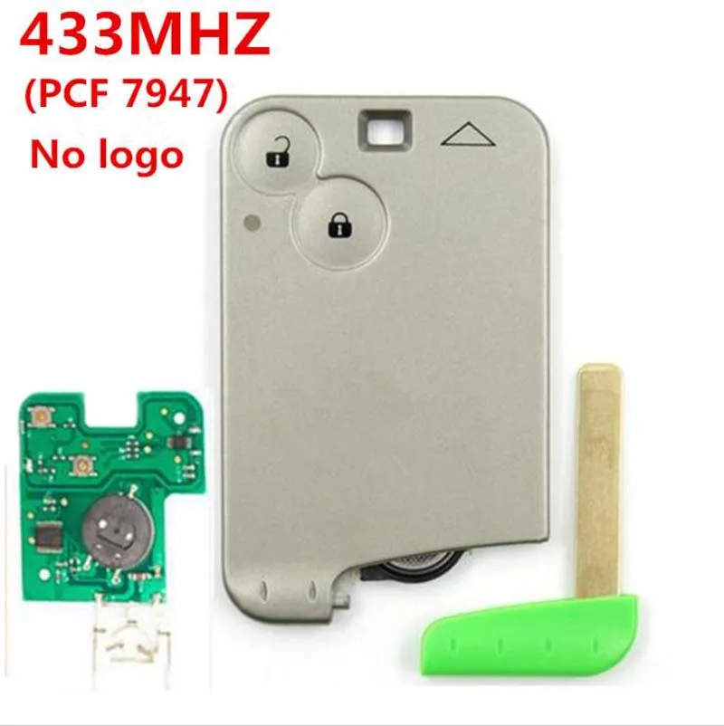 

Smart Card Remote Key FOB 433mhz Chip For Renault Laguna Espace 2 Buttons Blank Shell With Blade