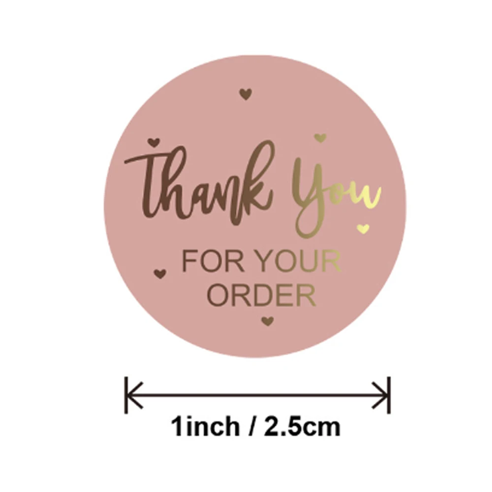 100-500pcs Pink Thank You For Your Order Stickers 1 Inch Wedding  Party Favors Envelope Seal Labels Stationery