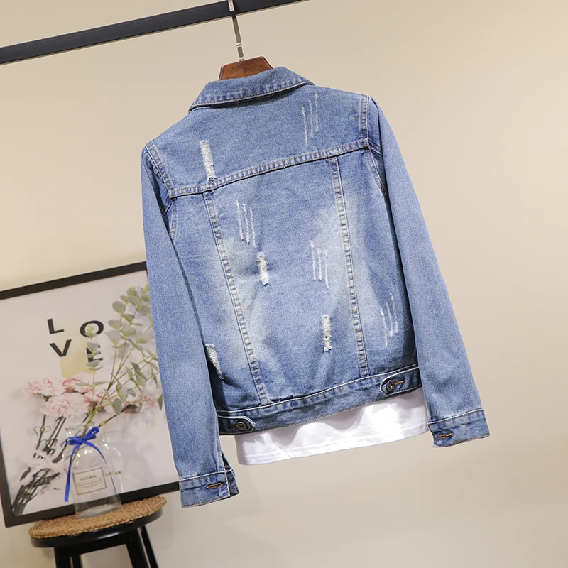 OKXGNZ High-quality short denim coat female spring 2022 new autumn Korean wild Tops jacket student denim clothing tide