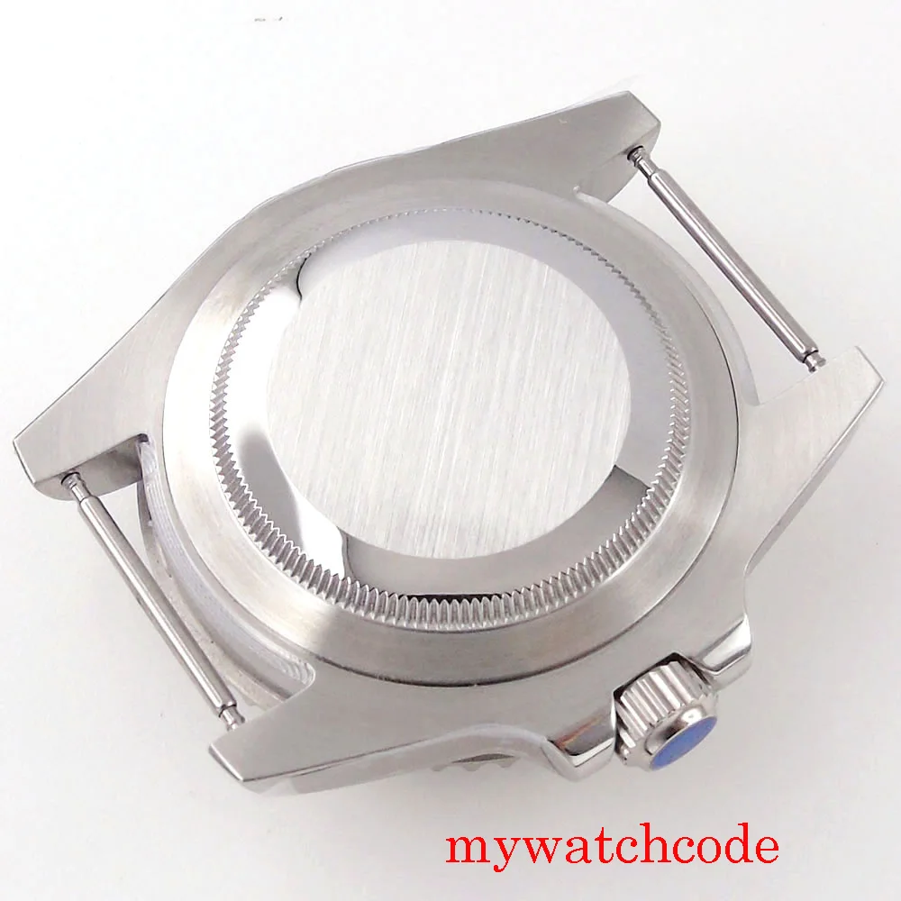 40mm 10atm 120 cliques caixa de relógio aço inoxidável com anel capítulo para nh35 nh36 movimento automático vidro safira
