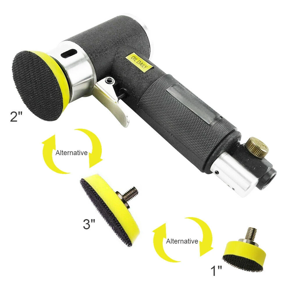 1'' 2'' 3'' Mini Air Sander Dual Action Random Air Orbital Sander Polisher Grinder Pneumatic Sander Sanding Tools Air Angle Poli