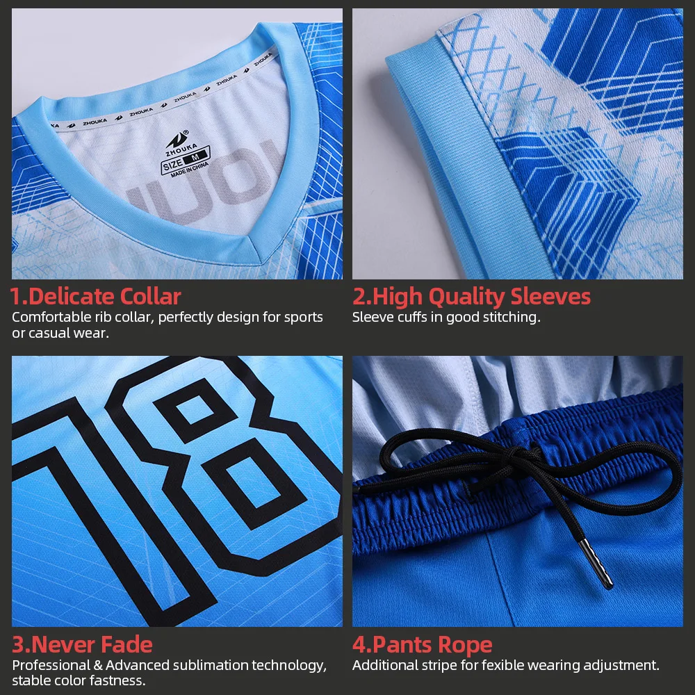 Sublimation Printing Basketball Clothing Basketball Uniform Jersey Short Blue White Any Color Custom Jerseys image 2