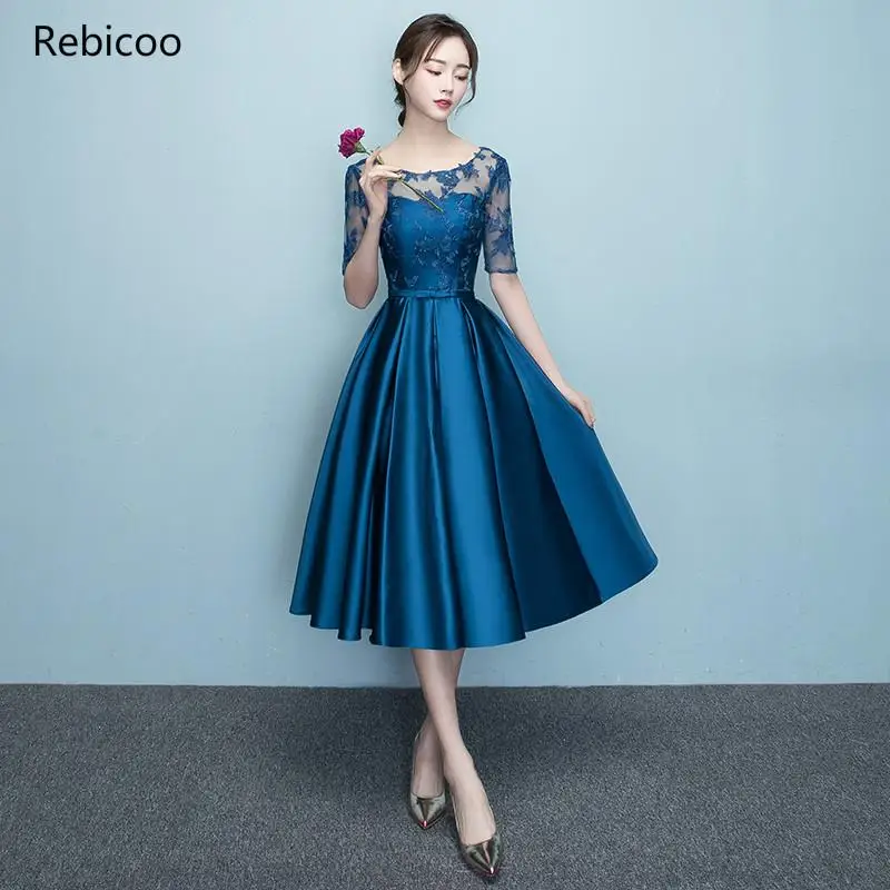 

New Arrival Short bule Color dress Elegant Party Women Evening party Dresses